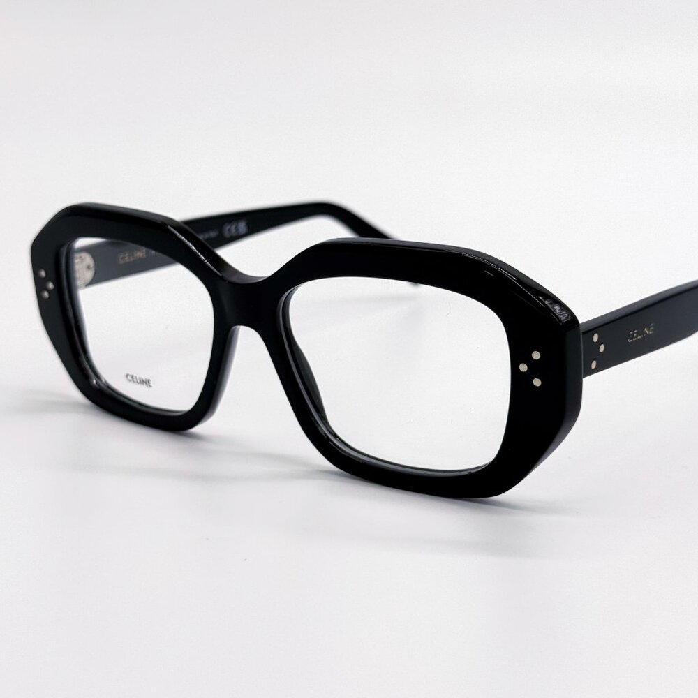 NEW CL50156I 001, BLACK GEOMETRIC EYEGLASSES CELINE - Picture 5 of 9